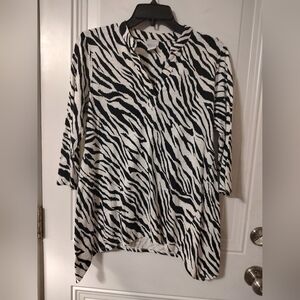 Chico's Black and White Zebra Print Top